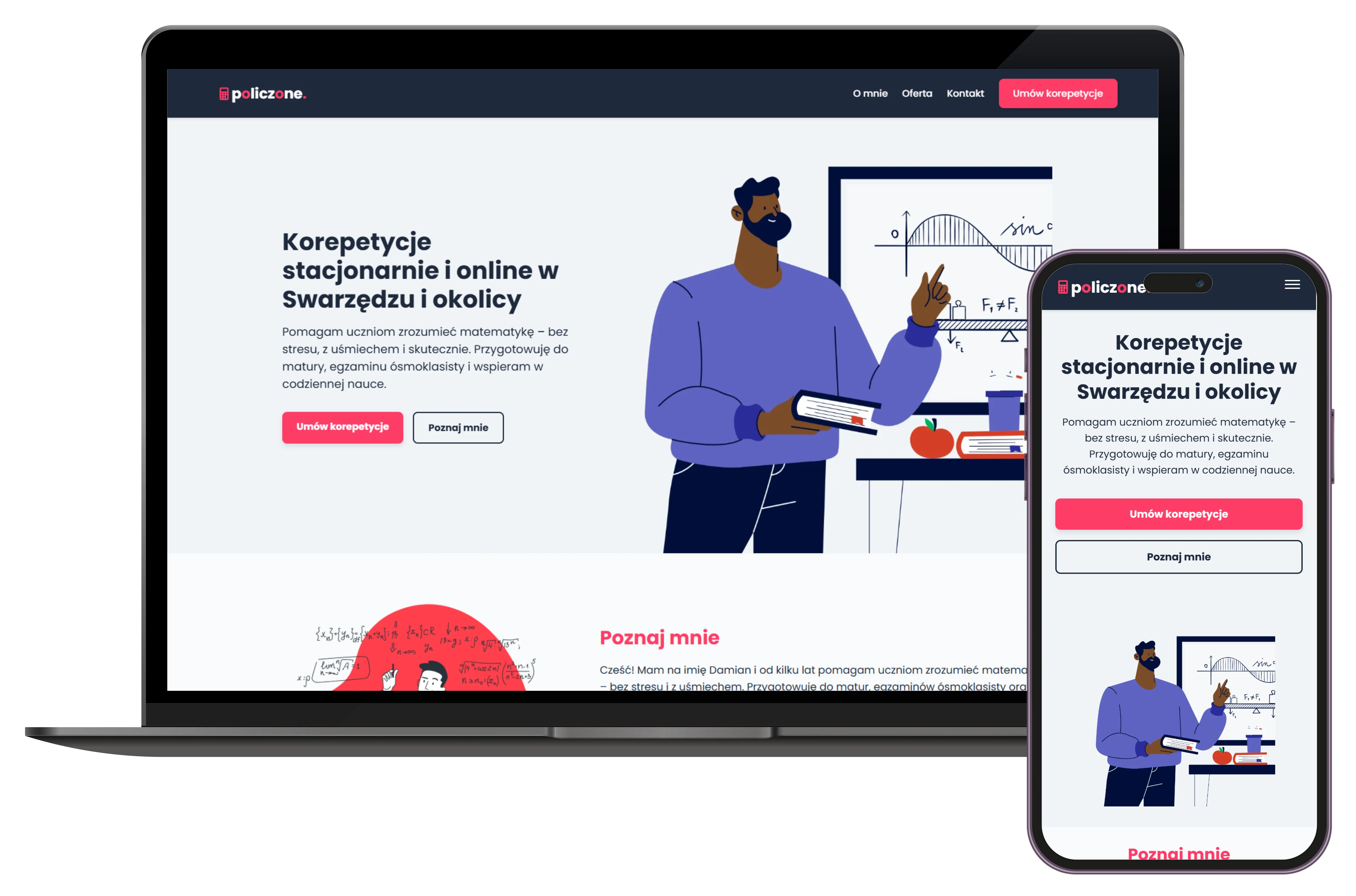 Projekt strony internetowej dla korepetytora ze Swarzędza